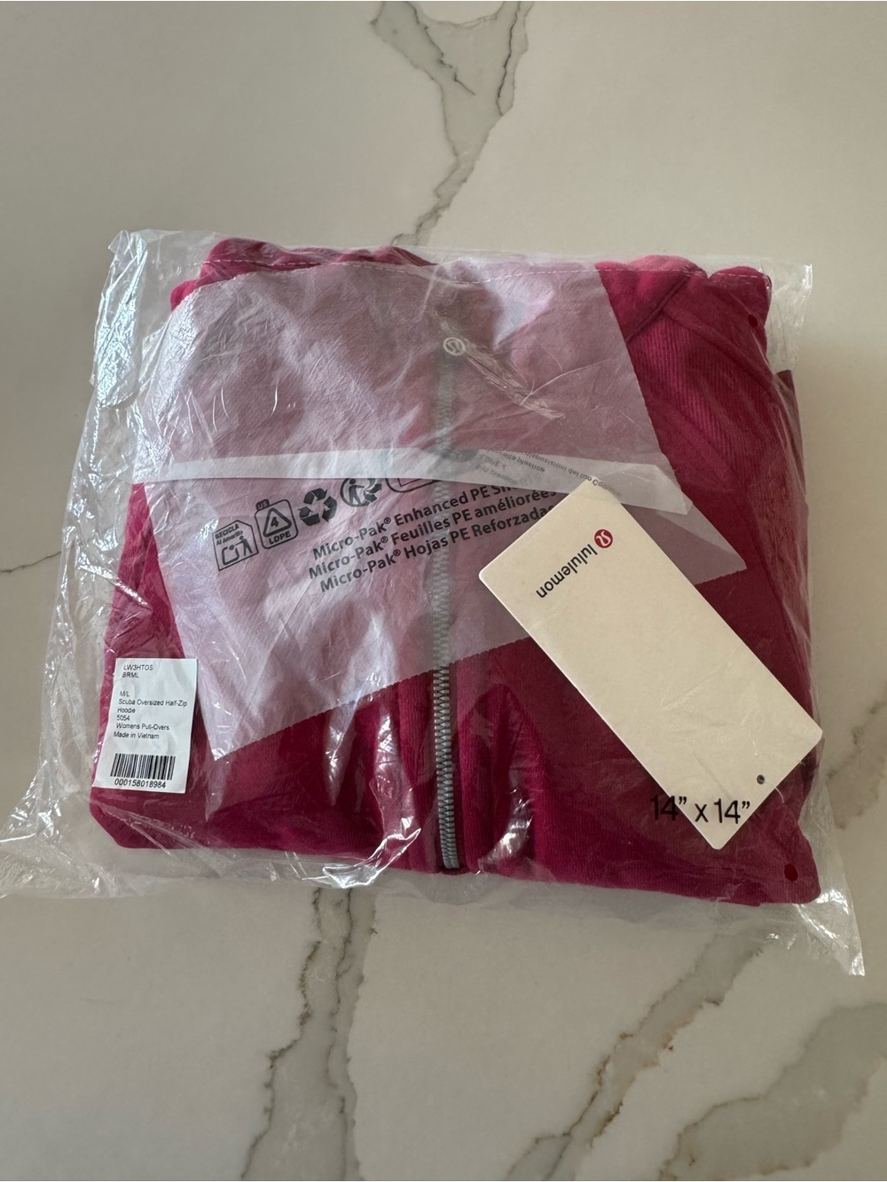 Lululemon M/L Oversized Half-Zip Hoodie - Raspberry Rave - Picture 2 of 3